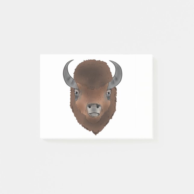 Post-it® L'art animal sauvage de la tête de bison (Devant)