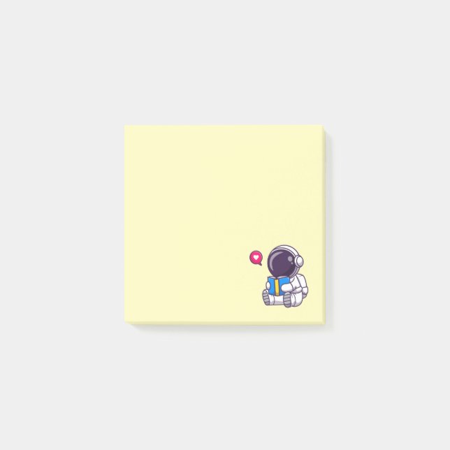 Post-it® L'astronaute lit le livre enfants mignons (Devant)
