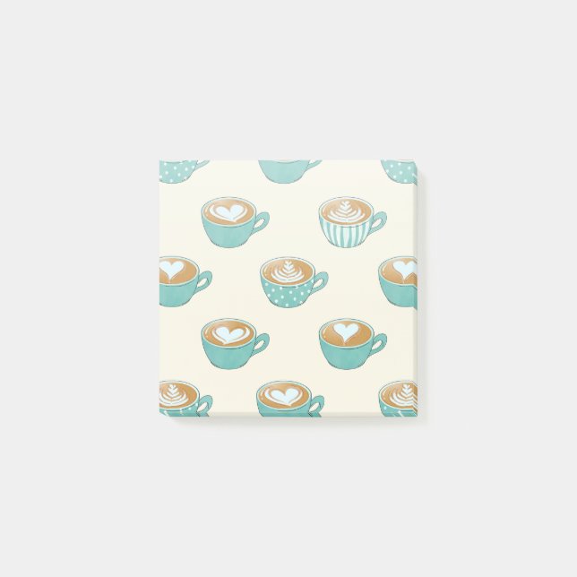 Post-it® Latte Art dans de mignons cafés bleus (Devant)