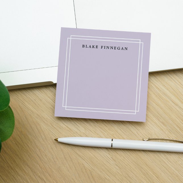 Post-it® Lavande chic | Bordure blanche personnalisée (Créateur téléchargé)