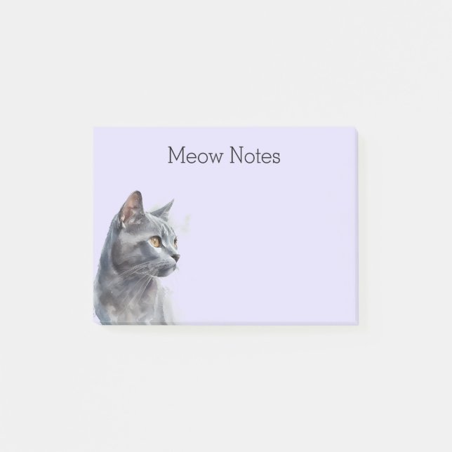 Post-it® Lavande Gray Kitty Chat (Devant)