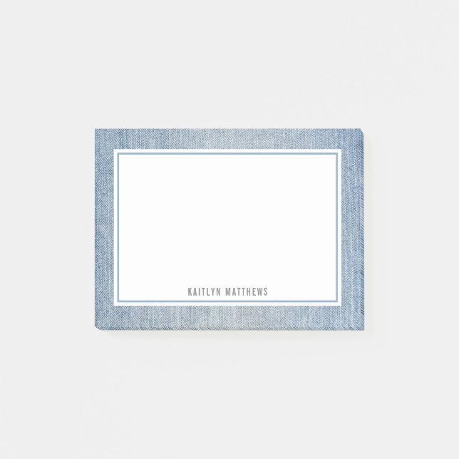 Post-it® Lave-linge moderne Denim Jeans Texture Nom Post-it (Devant)