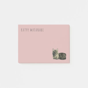 Post-it® Le chat moyen domestique de cheveux   ajoutent