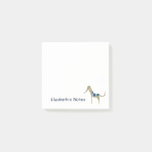 Post-it® Le chien de caricature Greyhound en manteau