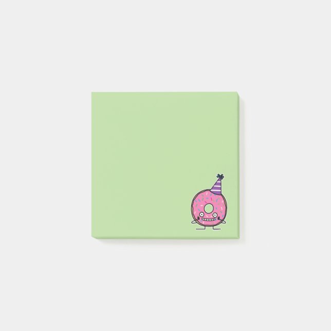 Post-it® Le glaçage de rose de beignet d'anniversaire (Devant)