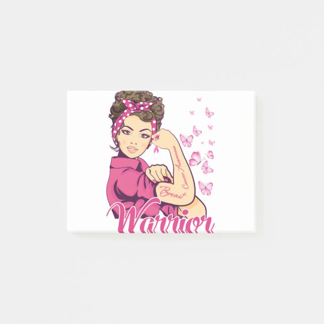 Post-it® Le guerrier Rosie Riveter Sensibilisation au cance (Devant)