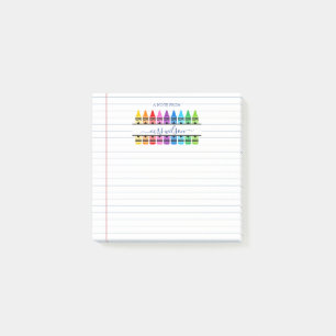 Post-it® Le Livre De L'École Mignonne A Étalé Une Note Du P