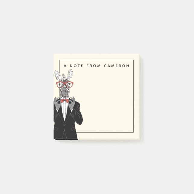 Post-it® Le monsieur de zèbre | ajoute votre nom (Devant)