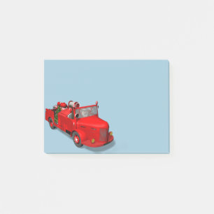 Post-it® Le Père Noël Doux Dans Le Moteur De Feu