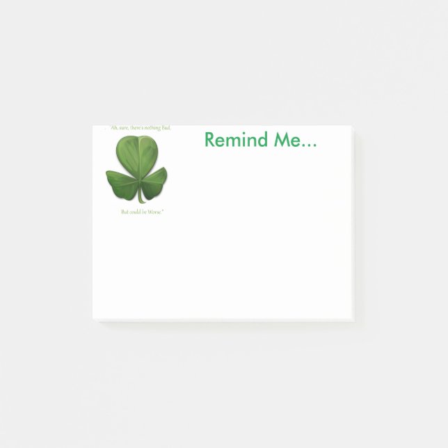 Post-it® Le Vieux Irlandais Dit. Me rappeler des notes (Devant)