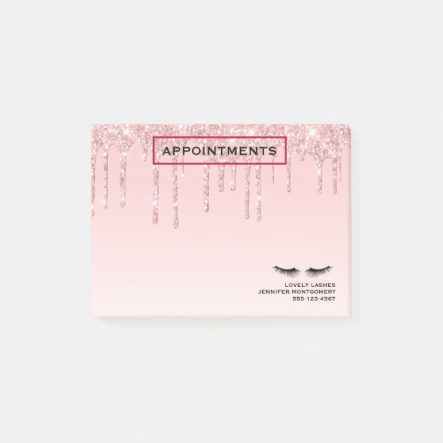 Post-it® Lecteurs de Parties scintillant rose moderne et ci (Devant)