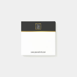 Post-it® L'élégante Black White & Gold de votre logo ici 