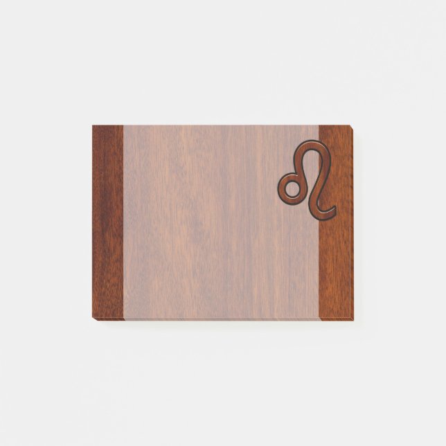 Post-it® Leo Zodiac Connexion style bois acajou Brown (Devant)