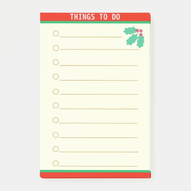Post-it® Les Choses Personnalisables À Faire & Holly Berry (Devant)