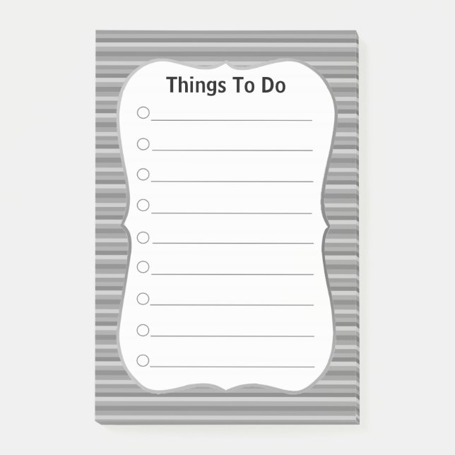 Post-it® Les choses personnalisées à faire sur Gris rayé (Devant)