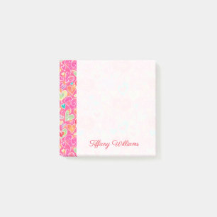 Post-it® Les coeurs et les fleurs ajoutent 3x3 nommé