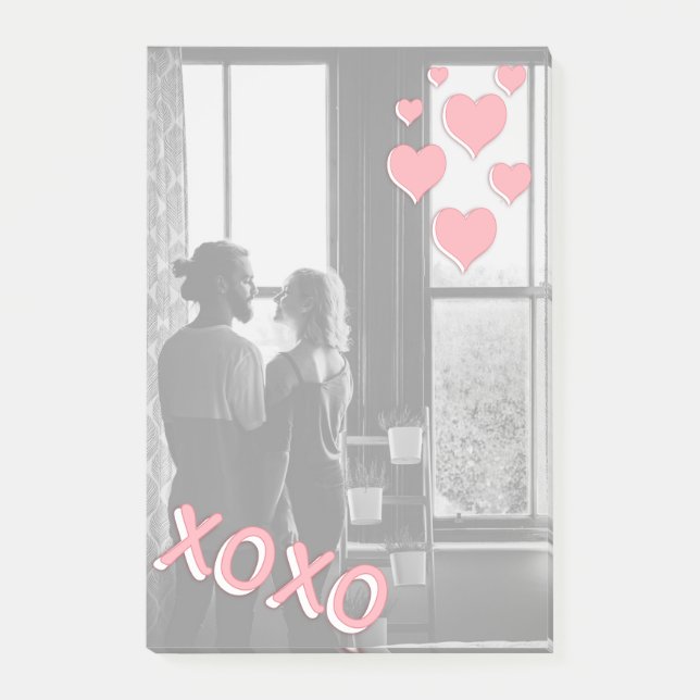 Post-it® Les Coeurs Roses Romantiques Photo XOXO (Devant)