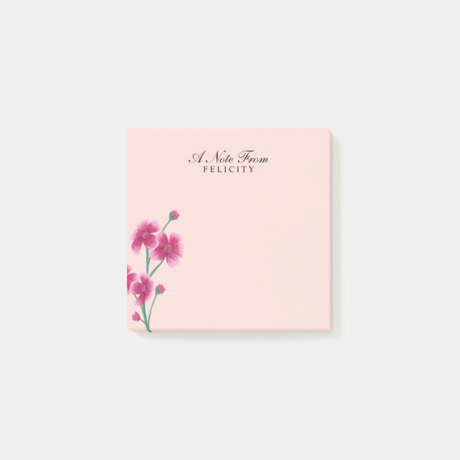 Post-it® Les fleurs de cerisier roses chics florales (Devant)