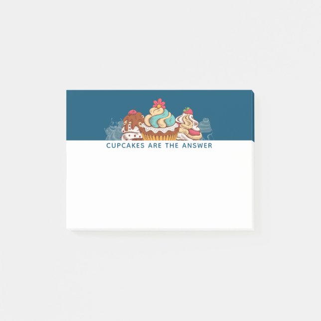 Post-it® Les gâteaux sont la réponse drôle Dire (Devant)