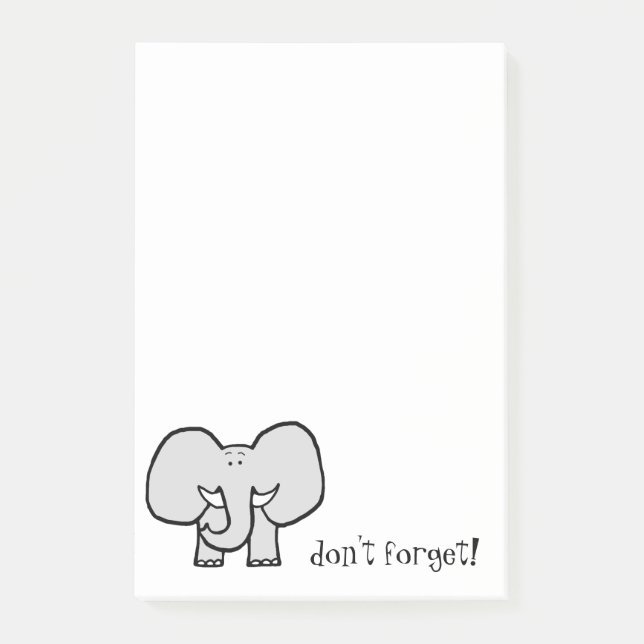 Post-it® Les grandes oreilles l'éléphant n'oublient pas des (Devant)