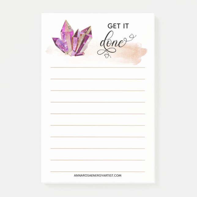 Post-it® *~* Les mots font faire les cristaux Roses Coeurs  (Devant)