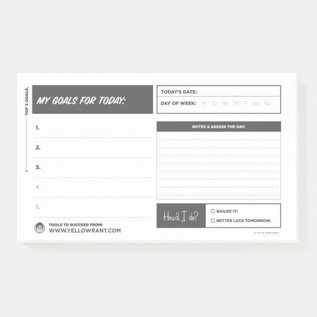Post-it® Les objectifs du jour (Devant)