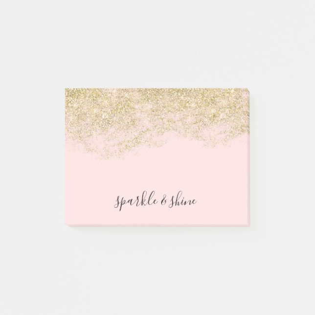 Post-it® Les parties scintillantes de Faux d'or rougissent (Devant)