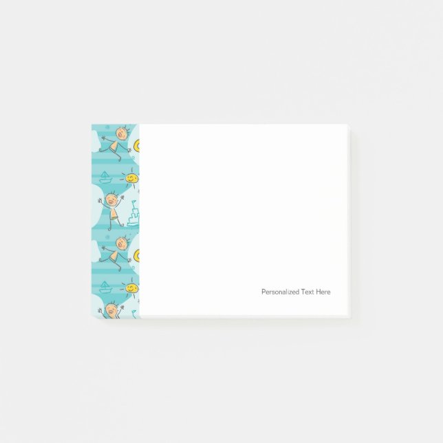 Post-it® Les plus petits jouent sur le motif de plage (Devant)