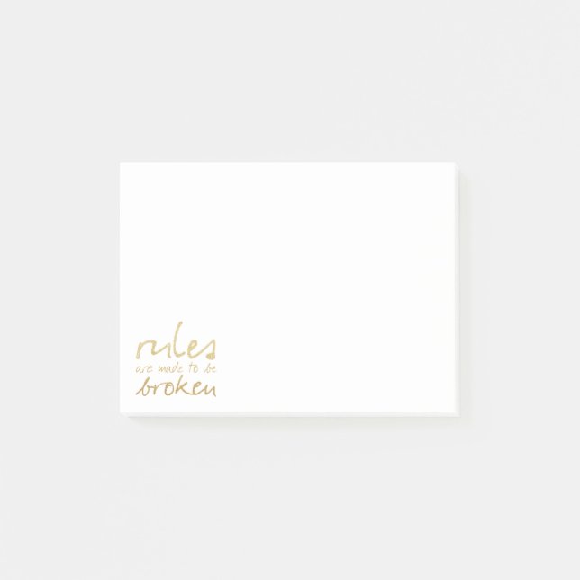 Post-it® Les Règles Gold Sont Faites Pour Être Fractionnées (Devant)