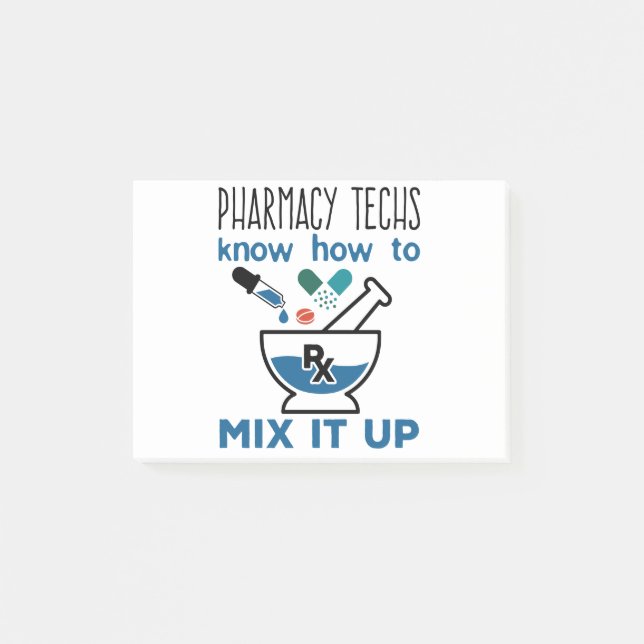 Post-it® Les techniciens en pharmacie savent comment le mél (Devant)