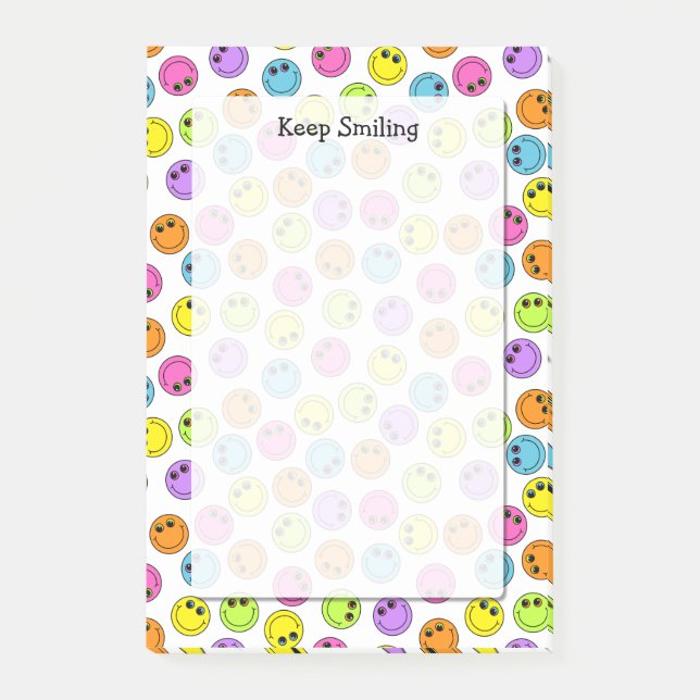Post-it® Les visages colorés d'Emoji continuent à sourire (Devant)