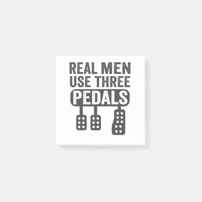 Post-it® Les vrais hommes utilisent trois pédales amusant m (Devant)