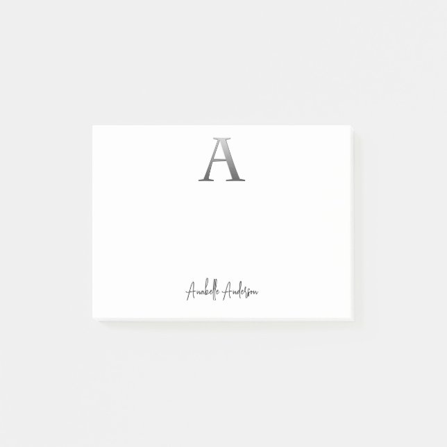 Post-it® Lettre A avec nom personnalisé (Devant)