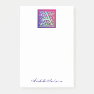 Post-it® Lettre A Coloré Vintage Première Lettre Gradient
