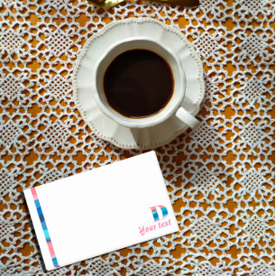 Post-it® Lettre de corail bleu monogramme D notes post-it