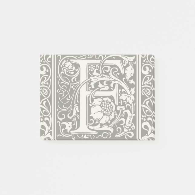 Post-it® Lettre F Monogramme médiéval Art Nouveau (Devant)
