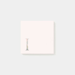 Post-it® LETTRE Florale "I" Notes du monogramme