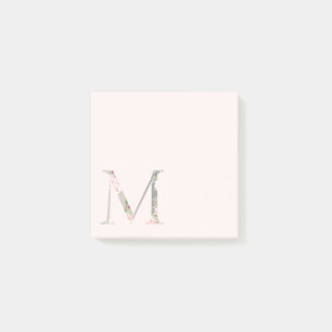 Post-it® LETTRE Florale "M" Notes du monogramme