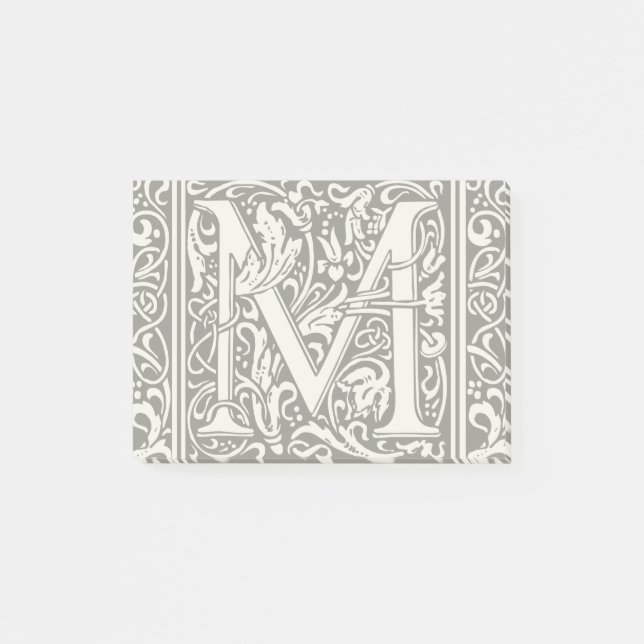 Post-it® Lettre M Monogramme médiéval Art Nouveau (Devant)
