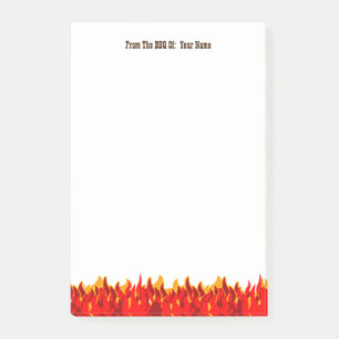 Post-it® LETTRE ORIENTALE BBQ personnalisée Flames rouges A