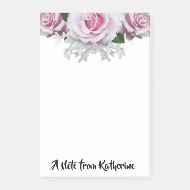 Post-it® Lettre pinceau rose personnalisée Post-it Notes (Devant)