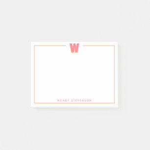 Post-it® Lettre W initiale élégante personnalisée en 3D mon