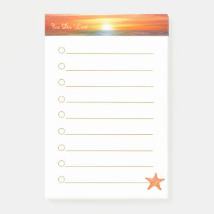 Post-it® Lever de soleil, calligraphie et étoile de mer sur