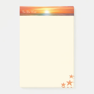 Post-it® Lever de soleil, calligraphie et étoiles de mer su