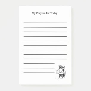 Post-it® Levez-vous et priez Liste de prière blanche lignée