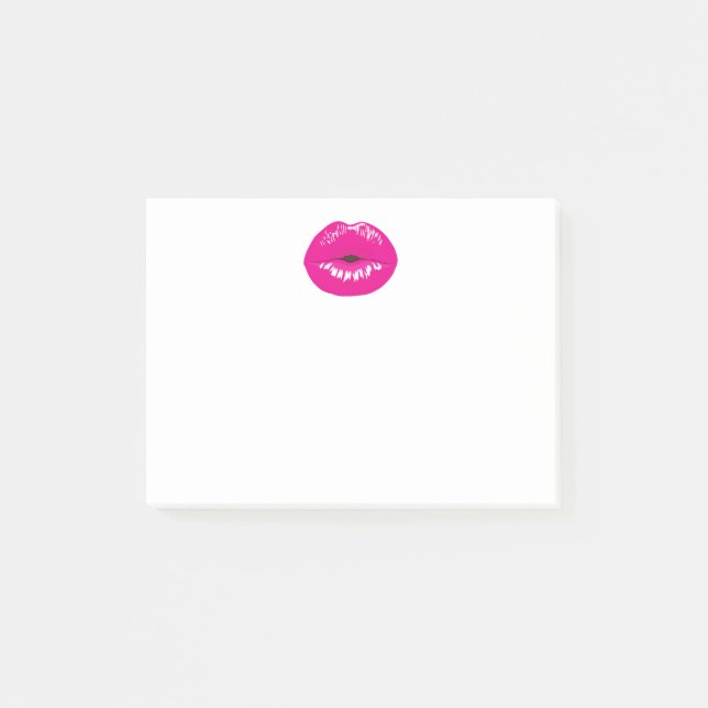 Post-it® Lèvres roses chaudes Illustration brillante (Devant)