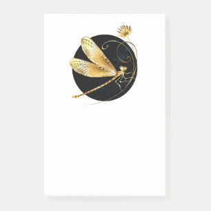 Post-it® libellule d'or en cercle noir