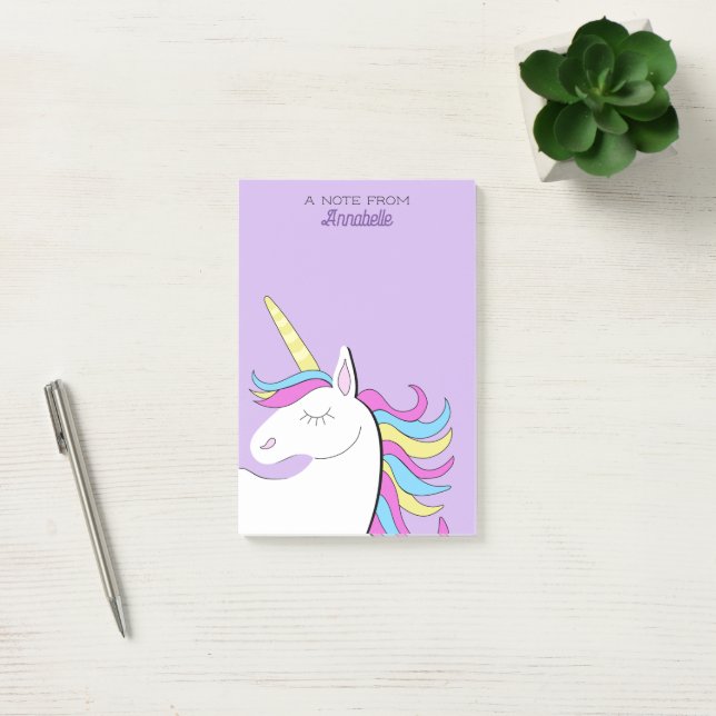 Post-it® Licorne Violette Licornes Fantastiques Jolies (Bureau)