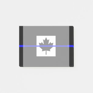 Post-it® Ligne bleue mince sur le drapeau canadien