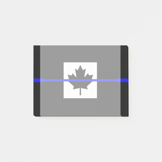 Post-it® Ligne bleue mince sur le drapeau canadien (Devant)